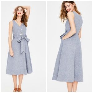 Boden Jade chambray midi dress size 4P - modest